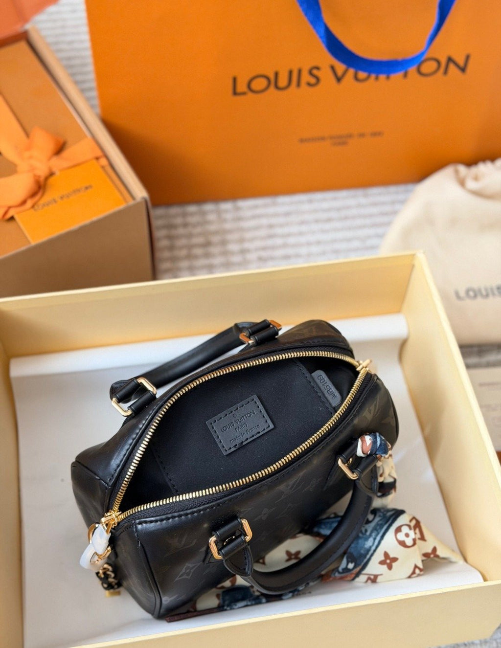 Louis Vuitton Speedy Nano Black Monogram Handbag — detail