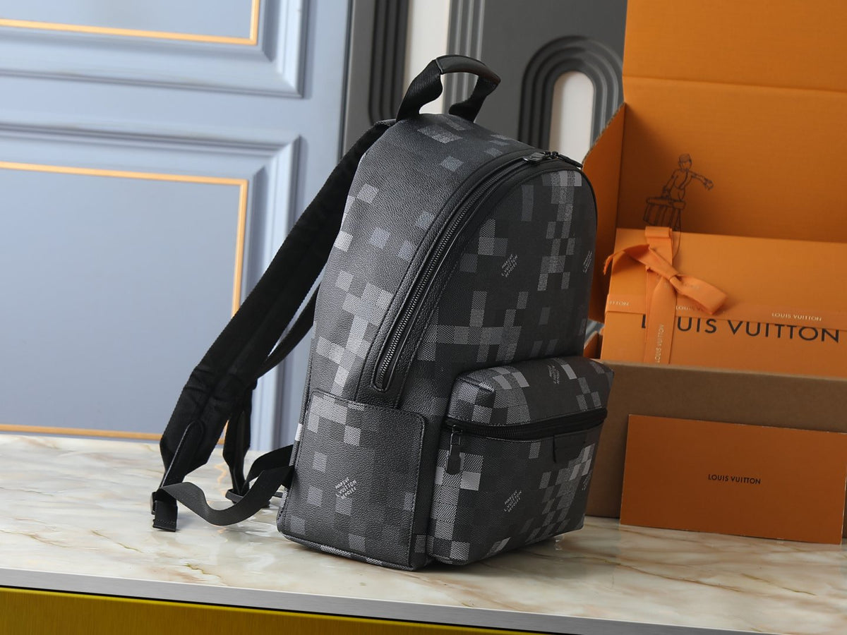 Louis Vuitton Discovery Pixel-Pattern Backpack — side