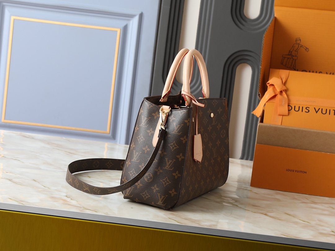 Louis Vuitton Montaigne Monogram Top-Handle Bag — side