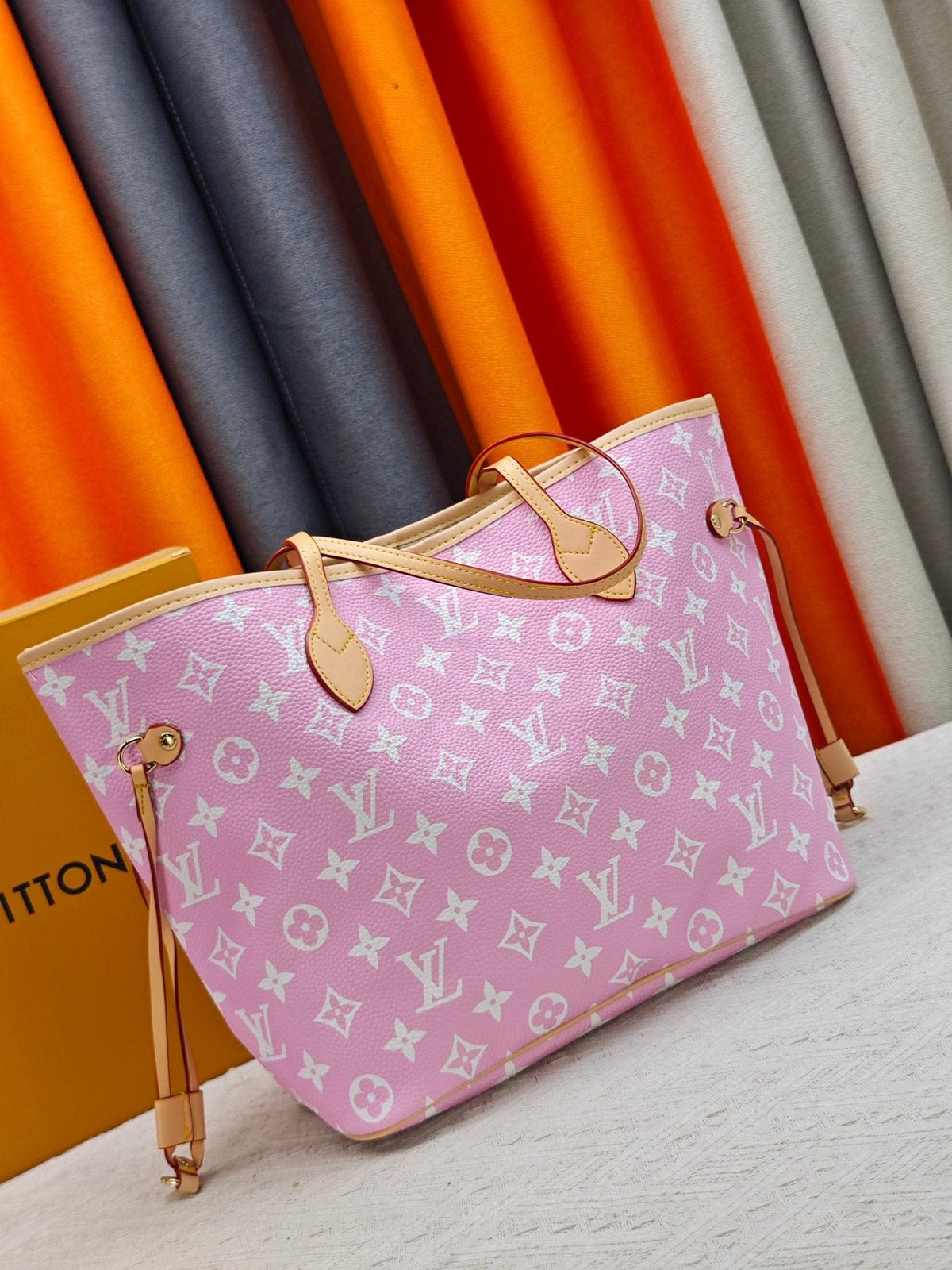 Louis Vuitton Neverfull Pink Monogram Tote — front