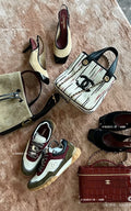 Chanel Striped Double-C Tote Bag — front