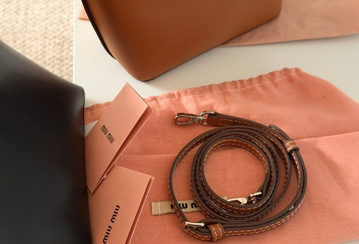 Miu Miu Ivy Circular-Handle Handbag — detail