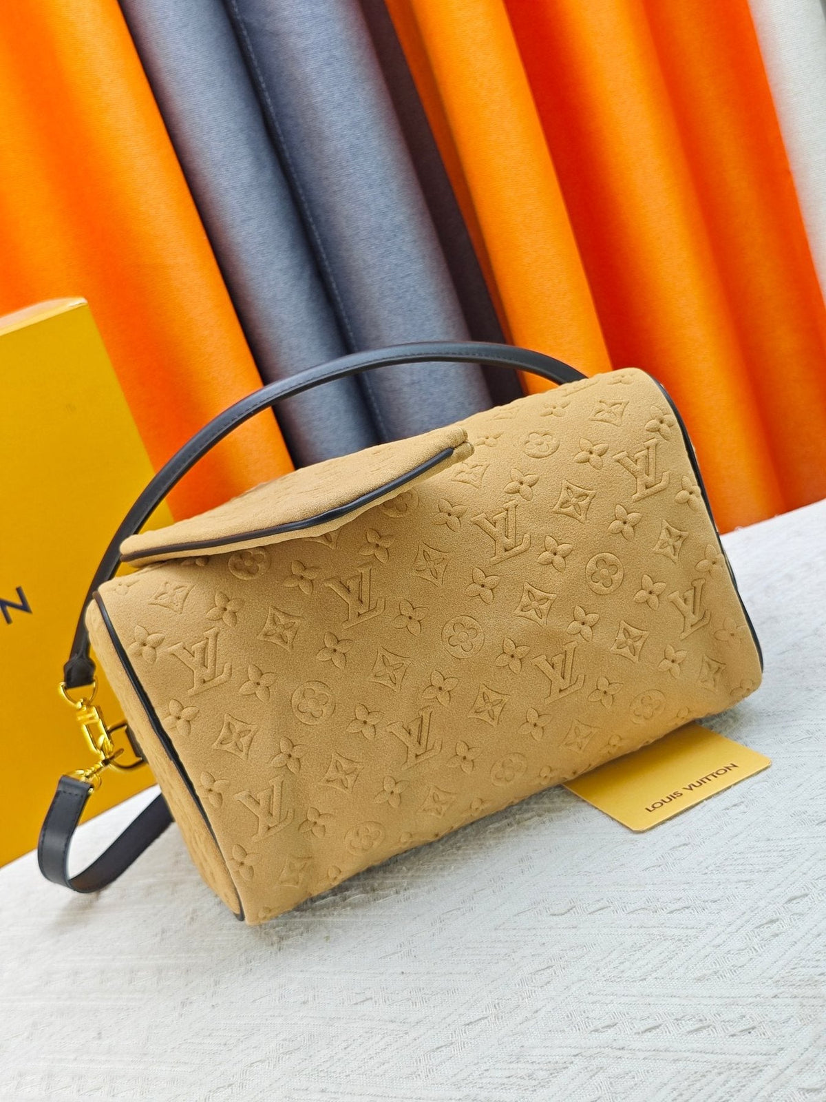 Louis Vuitton Speedy Soft Embossed Monogram Satchel — detail