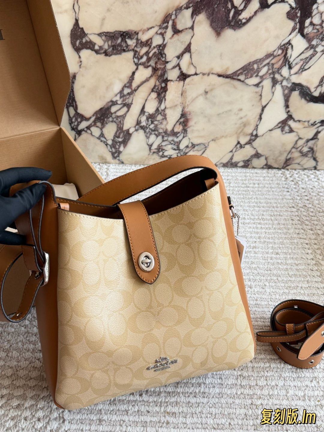 Coach Rounded-Tab Bucket Bag — front