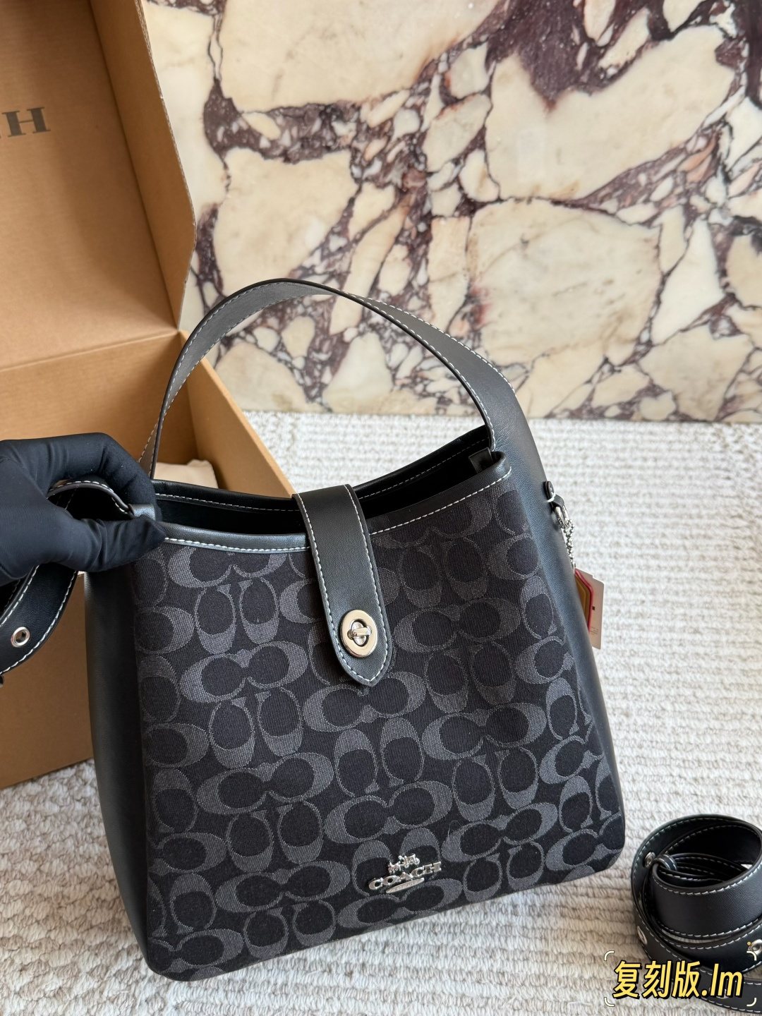 Coach Rounded-Tab Bucket Bag — front