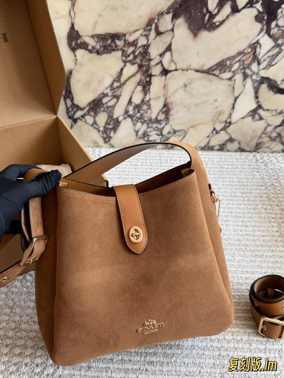 Coach Rounded-Tab Bucket Bag — front
