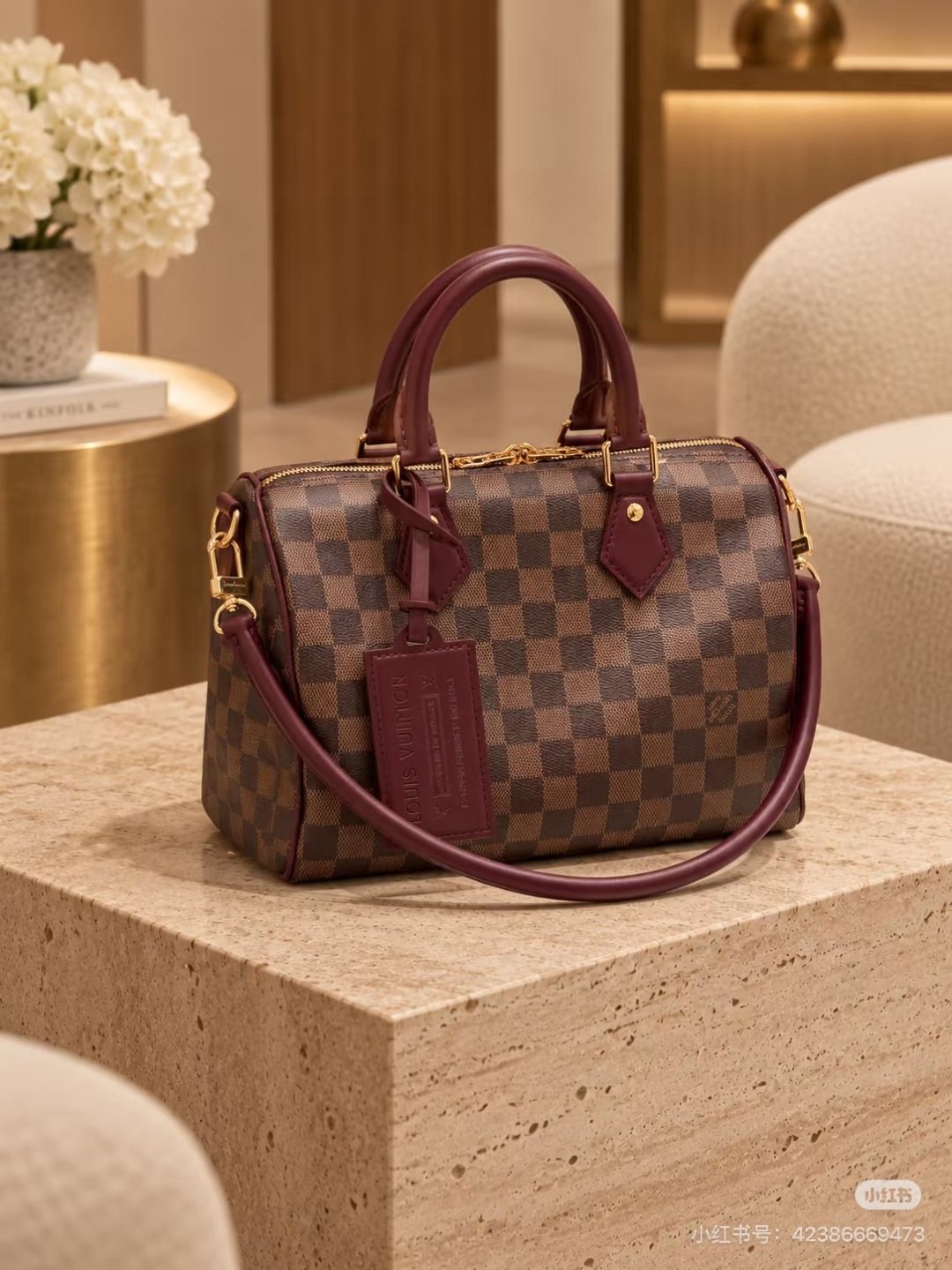 Louis Vuitton Speedy Damier Ebene Satchel — front