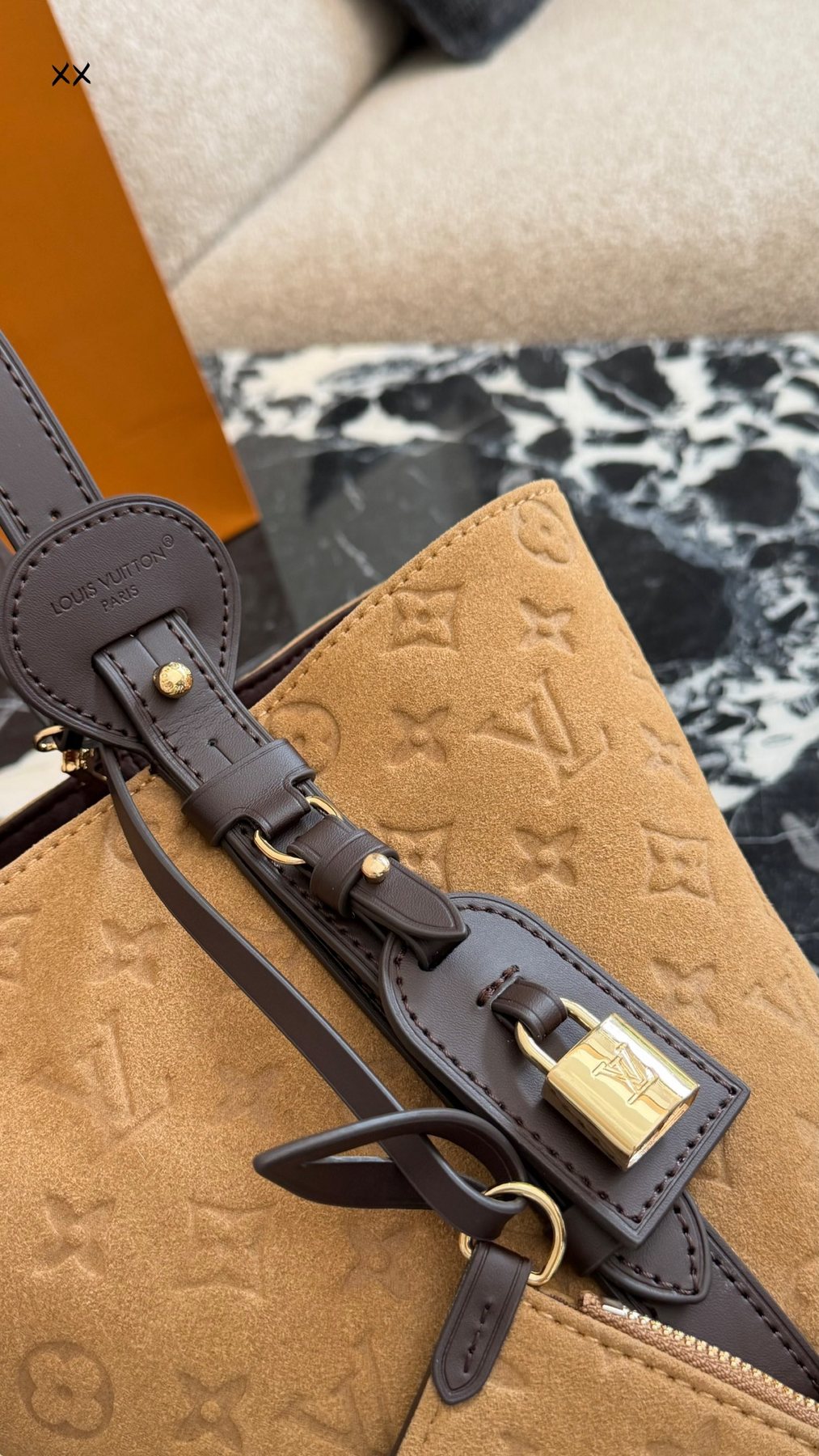 Louis Vuitton Allin BB Monogram Bucket Bag — detail