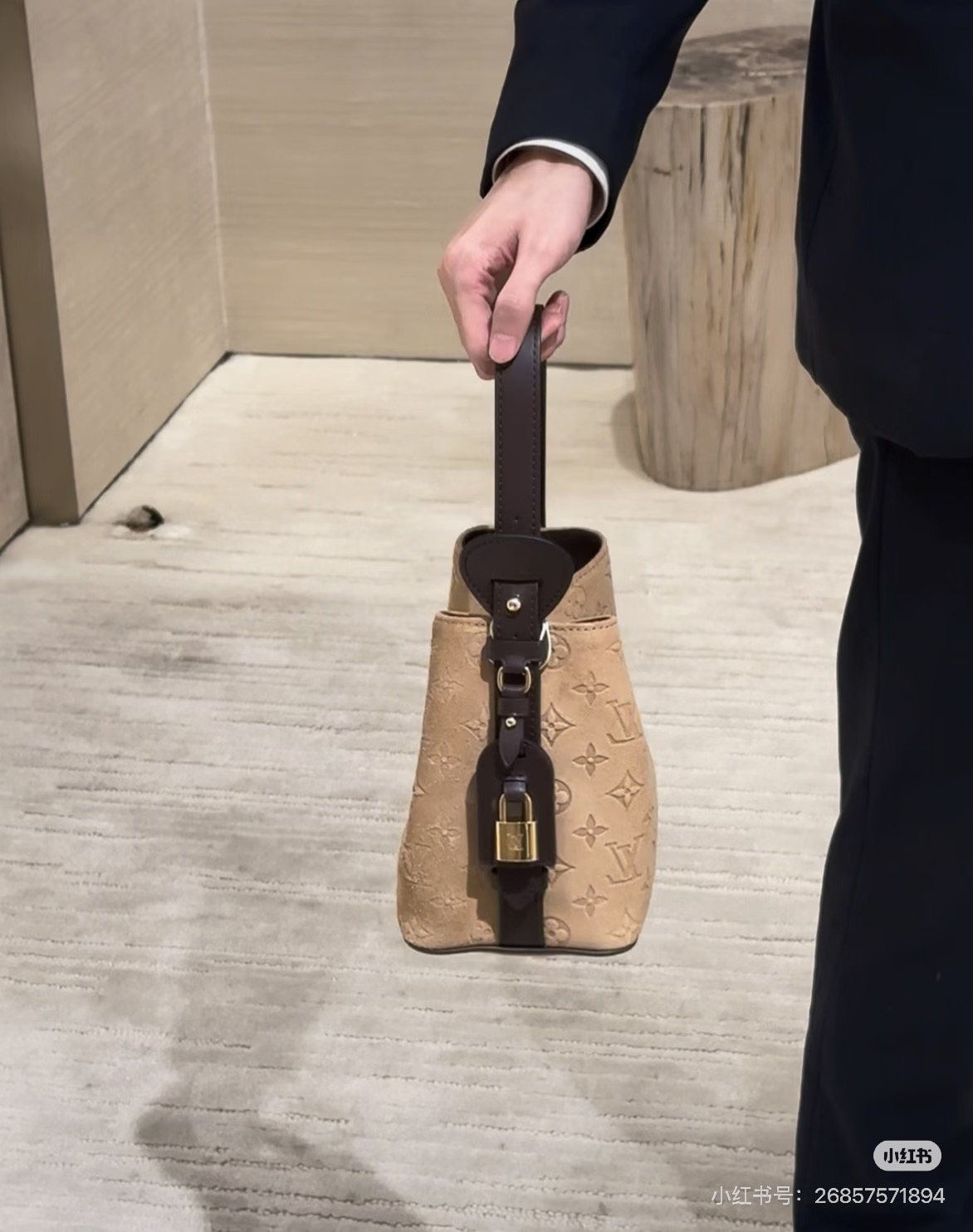 Louis Vuitton Allin BB Monogram Bucket Bag — model