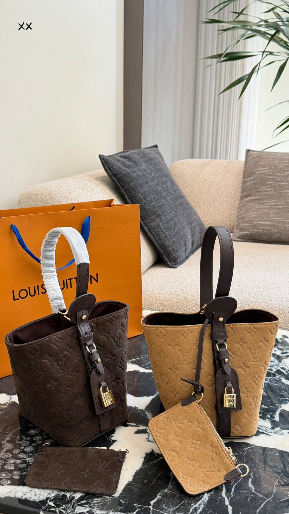 Louis Vuitton Allin BB Monogram Bucket Bag — comparison