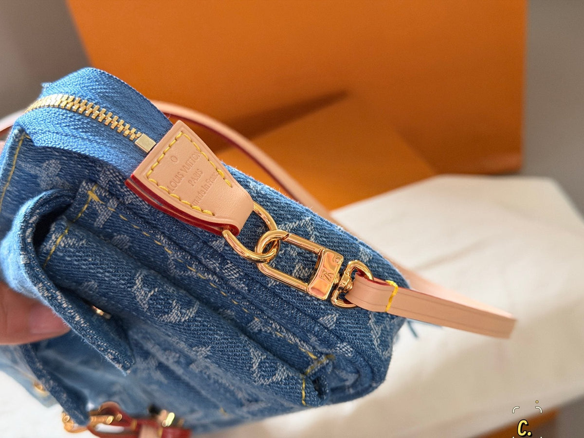Louis Vuitton Cargo Monogram Denim Shoulder Bag — side