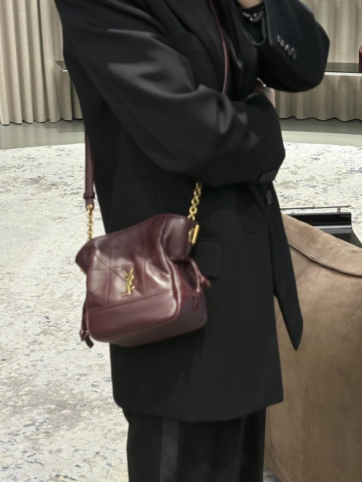 Saint Laurent Jamie Drawstring Shoulder Bag — model
