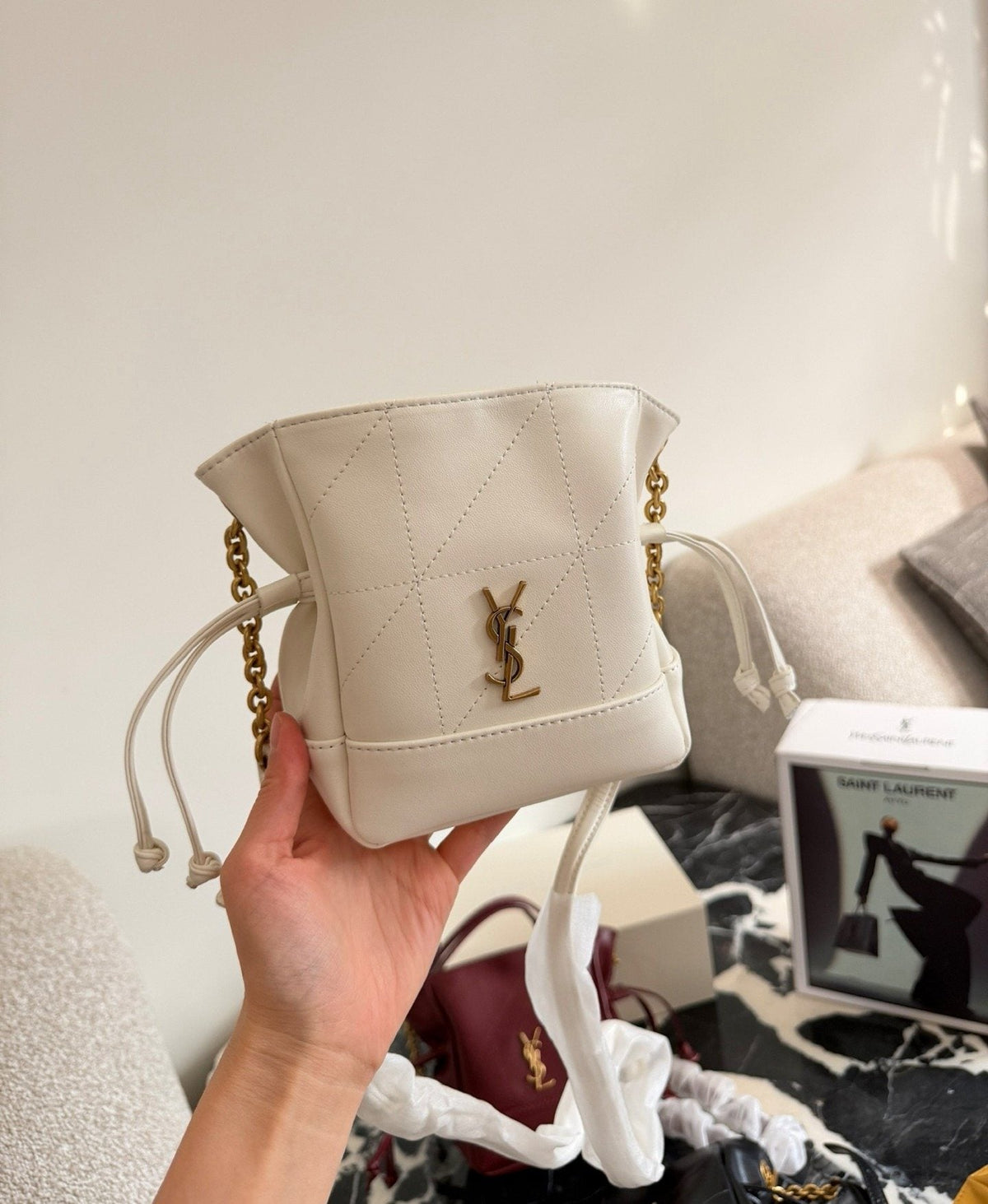 Saint Laurent Jamie Drawstring Shoulder Bag — model