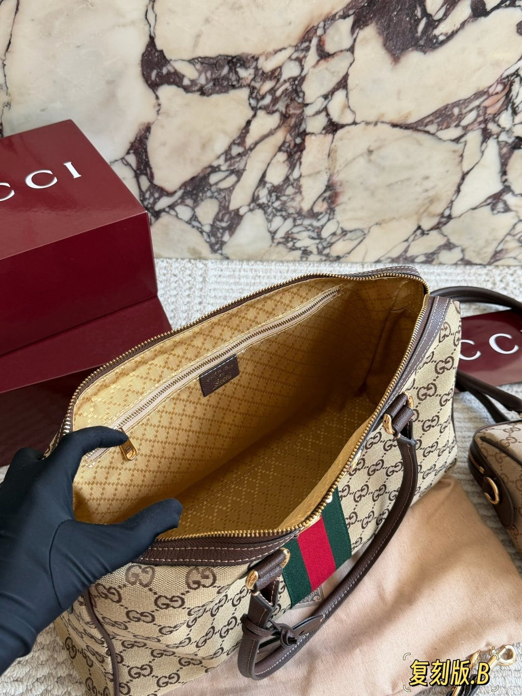 Gucci Borsetto Monogram Boston Bag — front