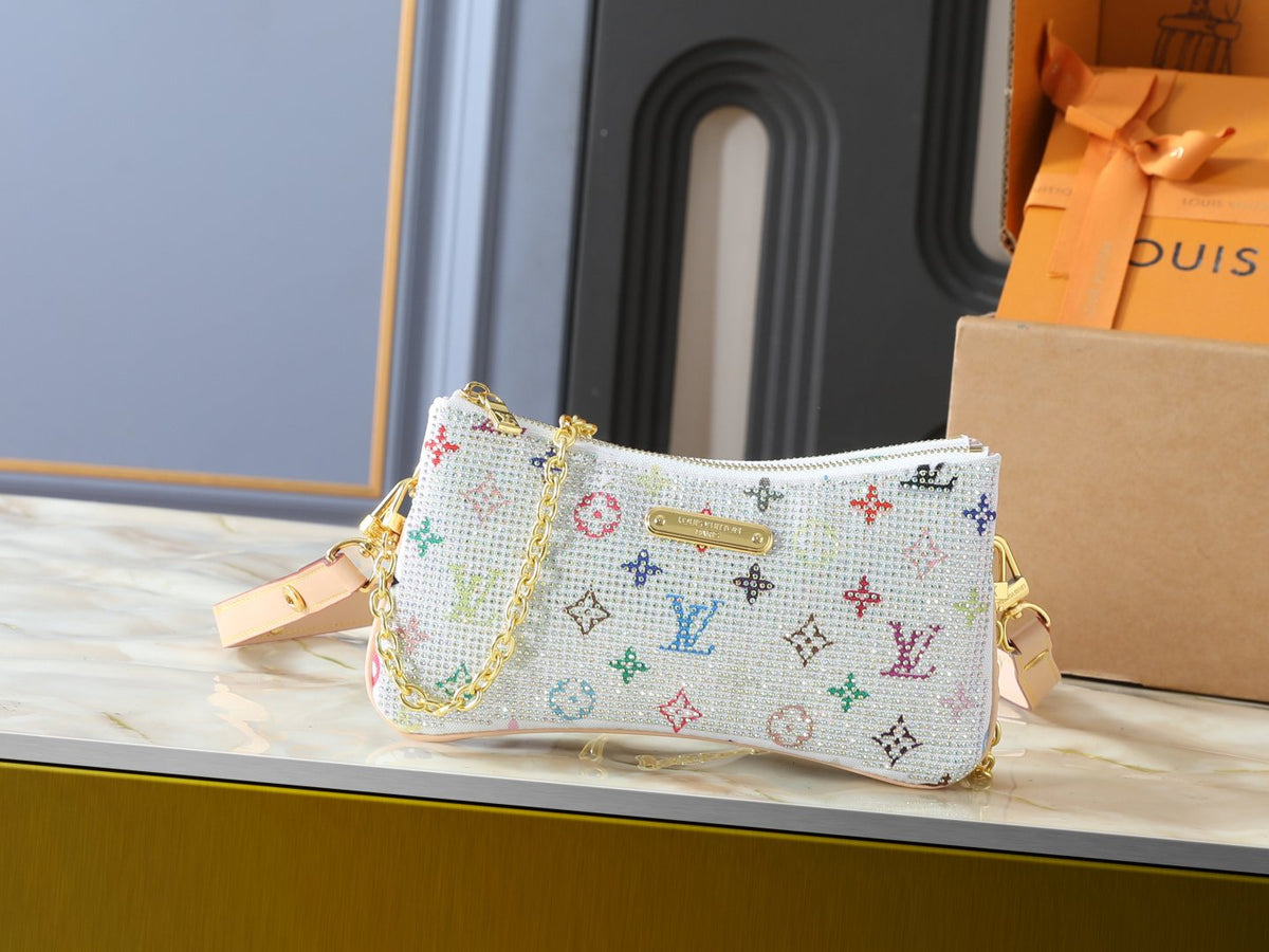 Louis Vuitton Liv Pochette Double-Zip Shoulder Bag — front