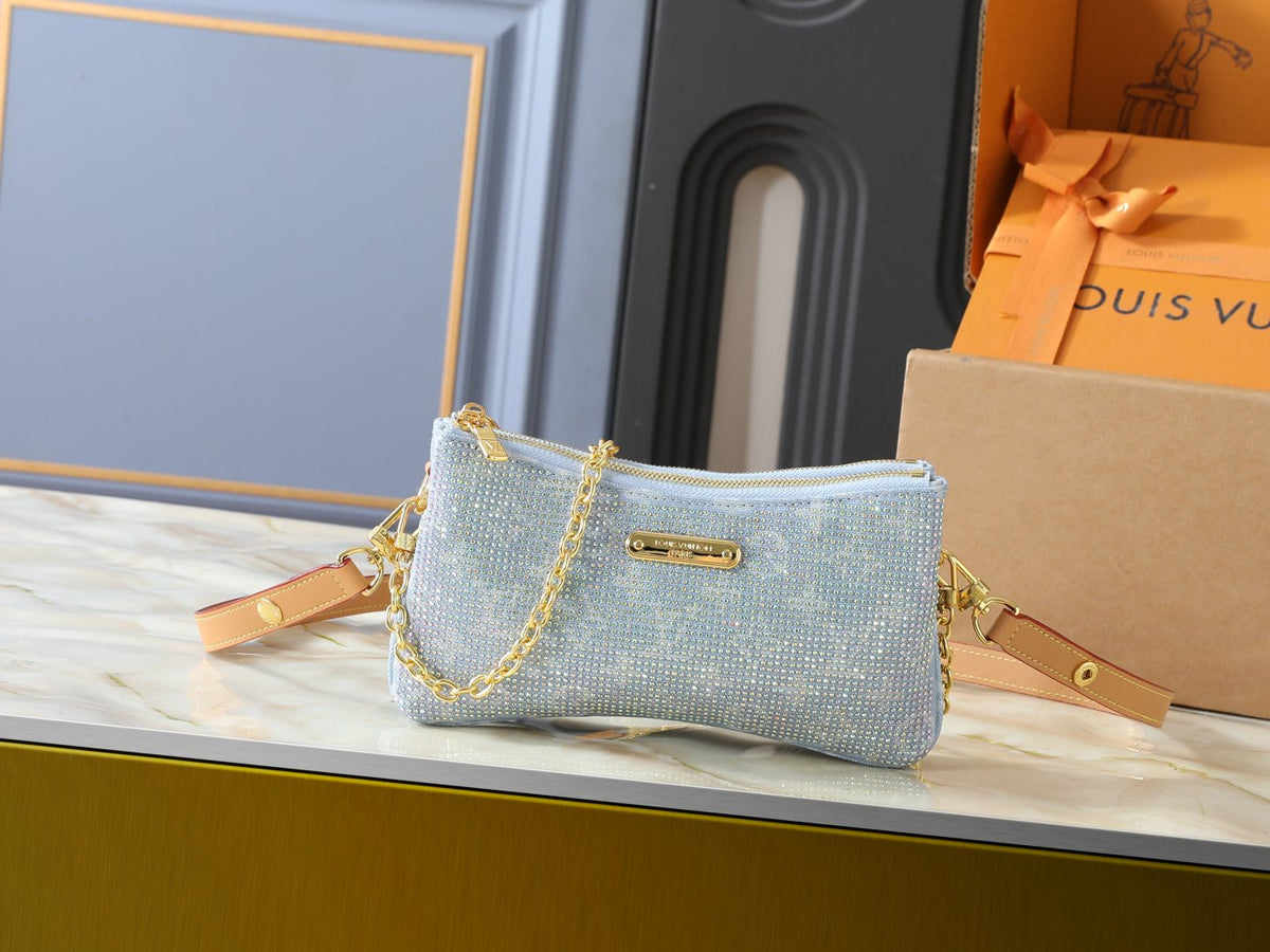 Louis Vuitton Liv Pochette Double-Zip Shoulder Bag — front