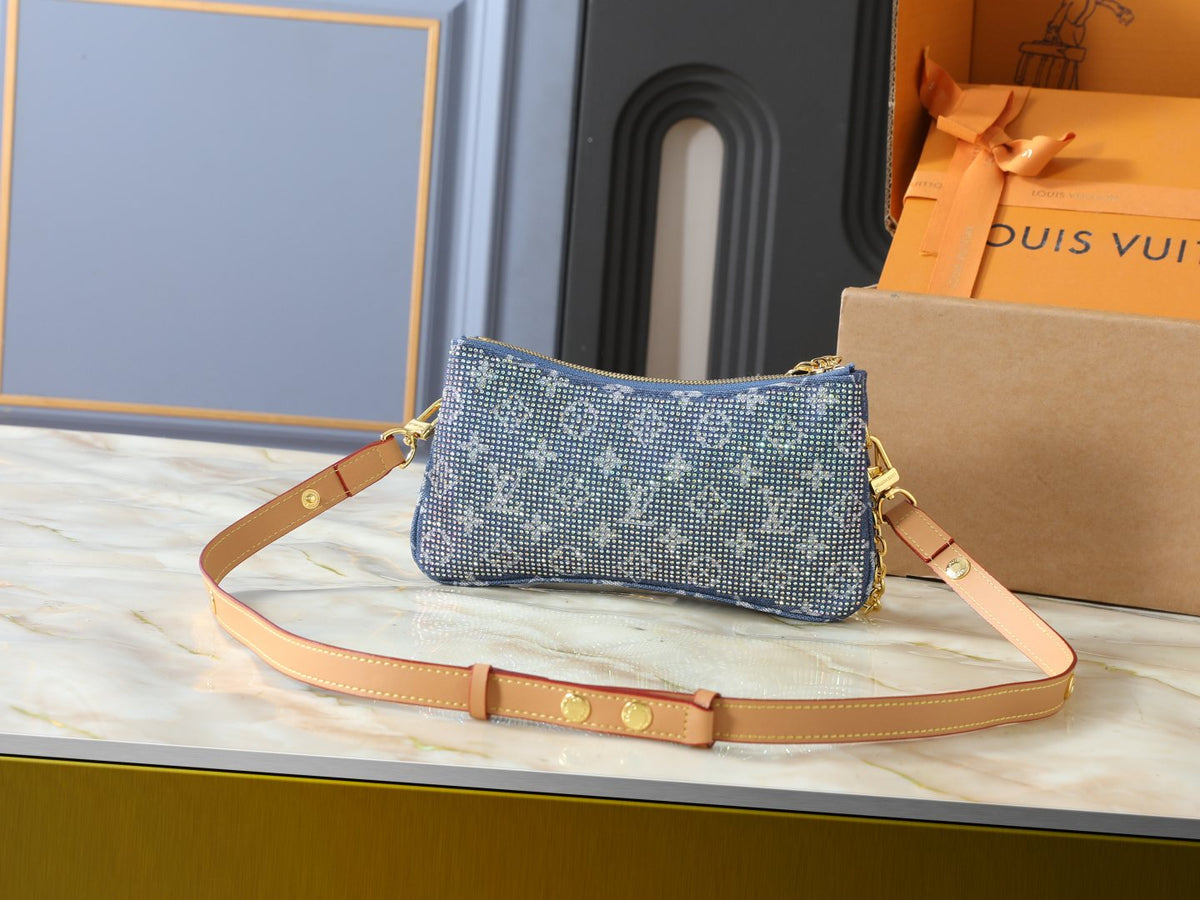 Louis Vuitton Liv Pochette Double-Zip Shoulder Bag — front