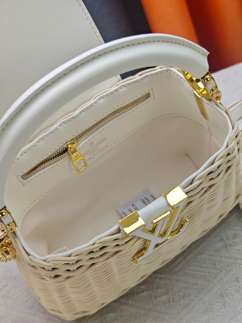 Louis Vuitton Capucines Rattan Top-Handle Bag — detail