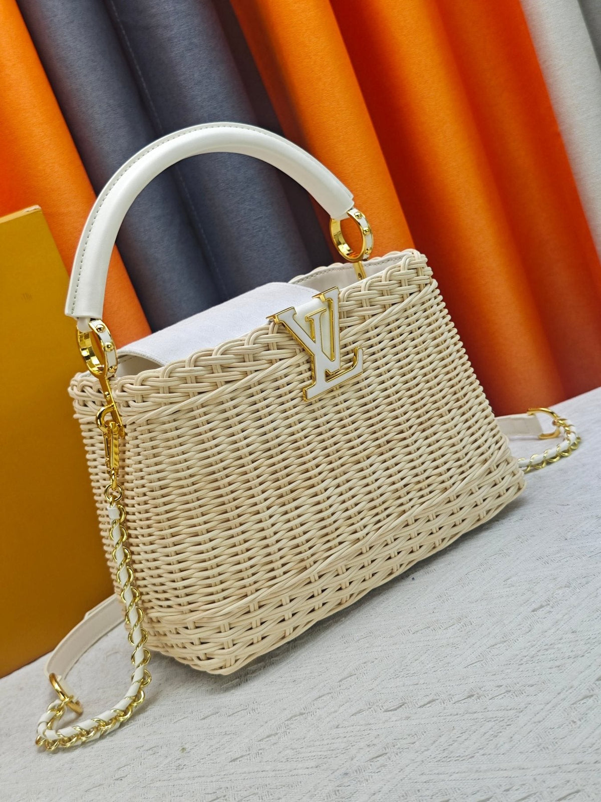 Louis Vuitton Capucines Rattan Top-Handle Bag — front