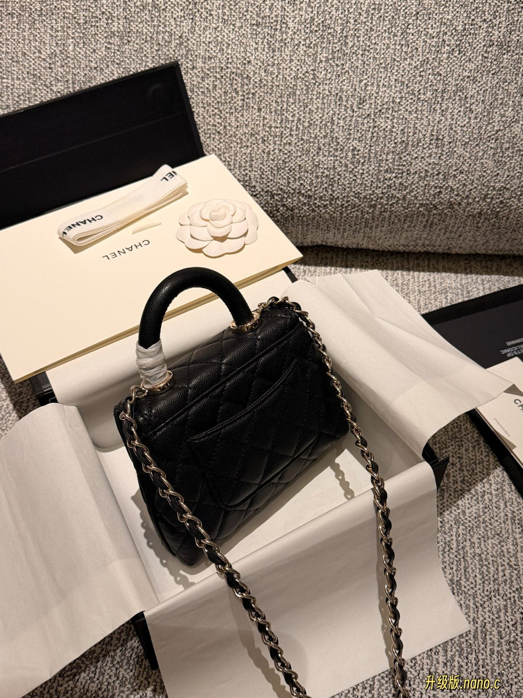 Chanel Mini Coco Handle Quilted Crossbody Bag — back