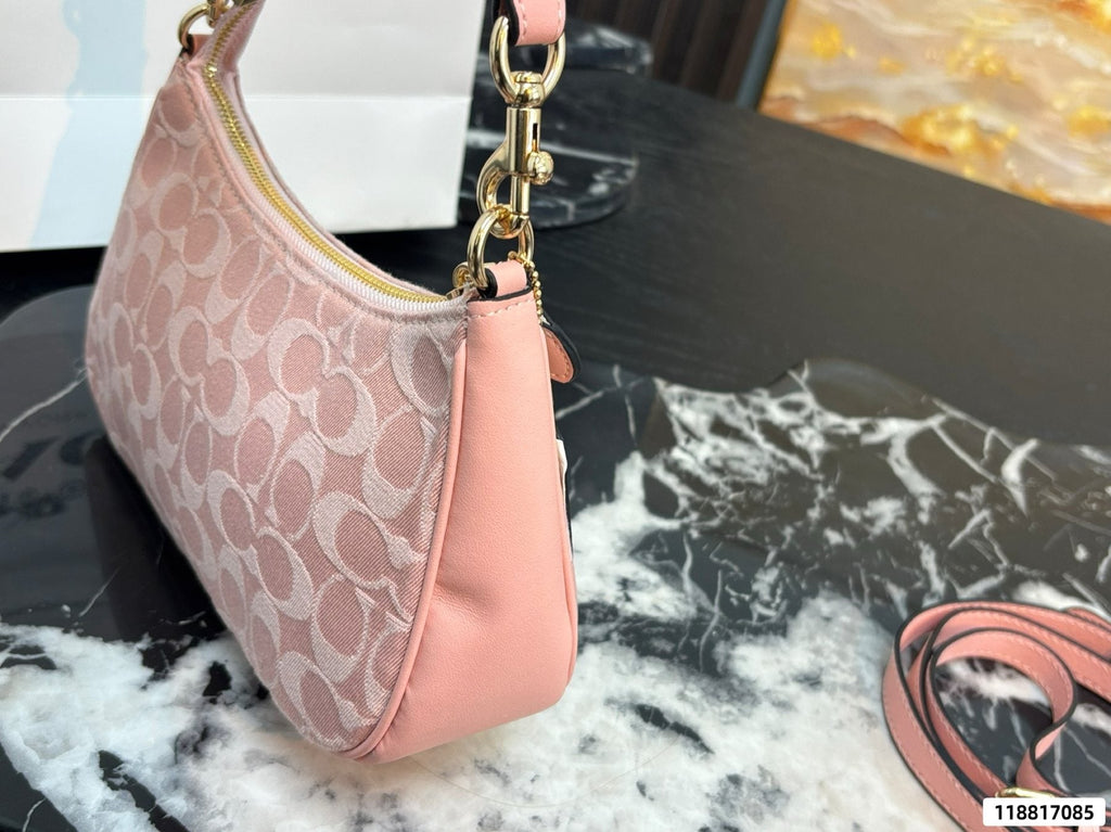Coach Teri Pink Signature Shoulder Bag — side