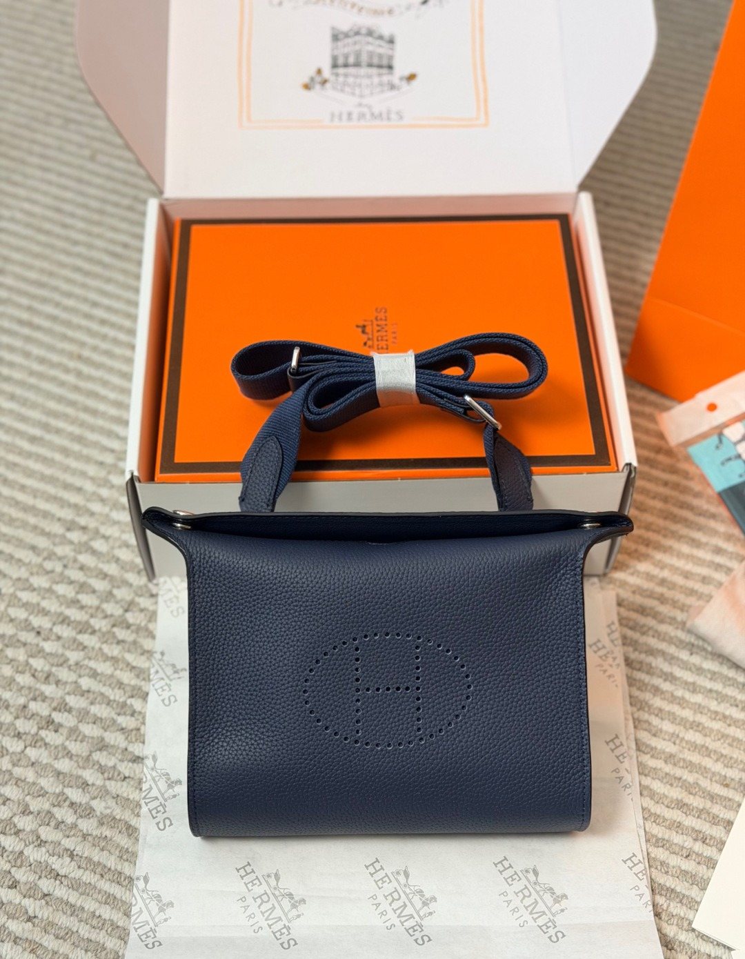 Hermès Videpoche Perforated H Crossbody Bag — front