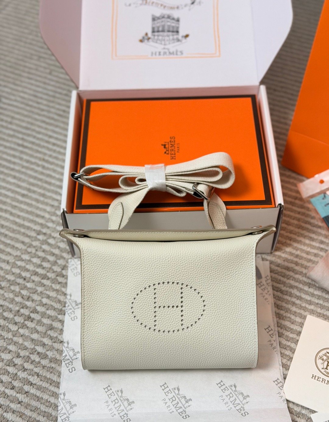 Hermès Videpoche Perforated H Crossbody Bag — front