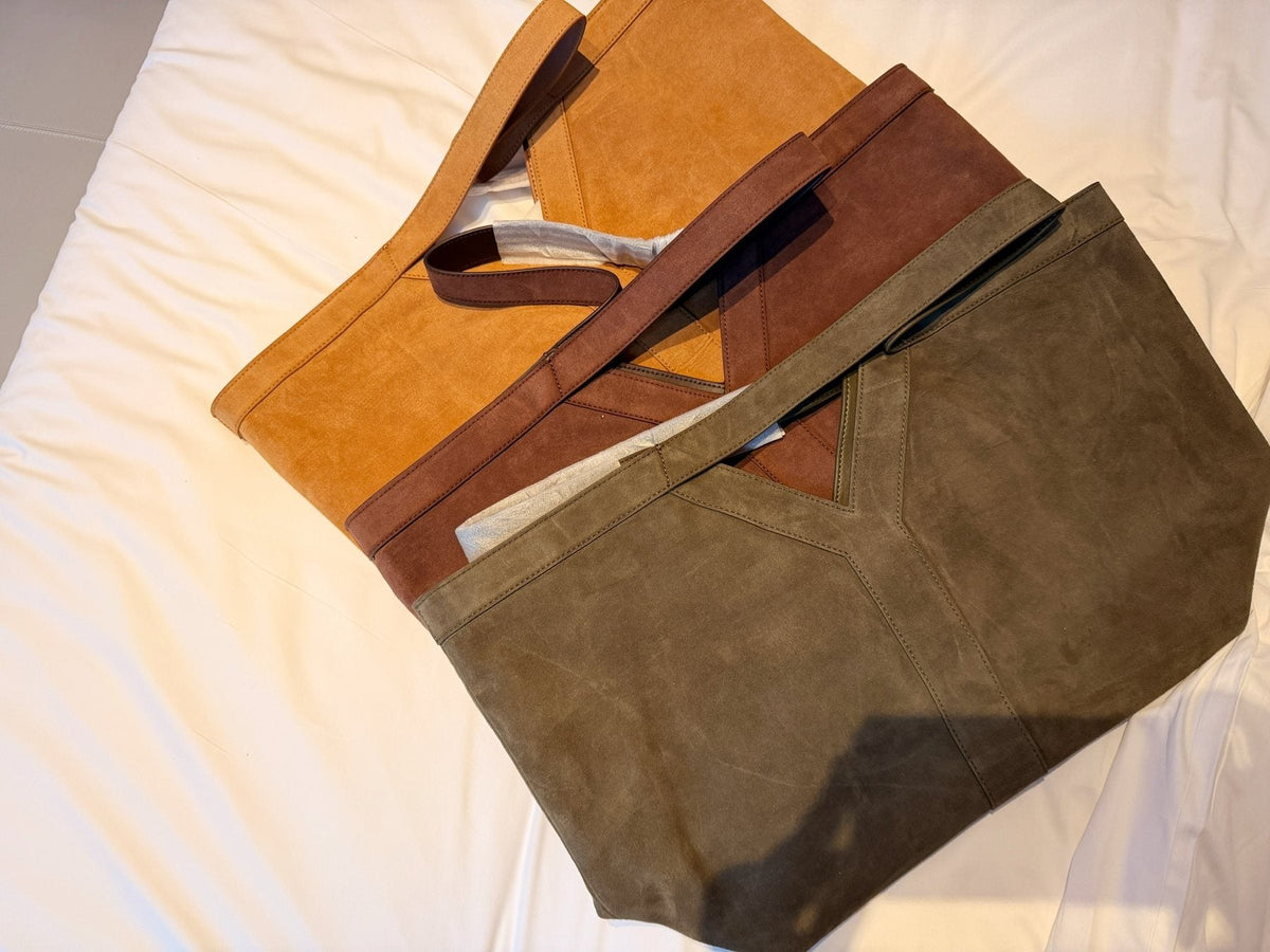 Saint Laurent Y Tote with Suede-Like Finish — comparison