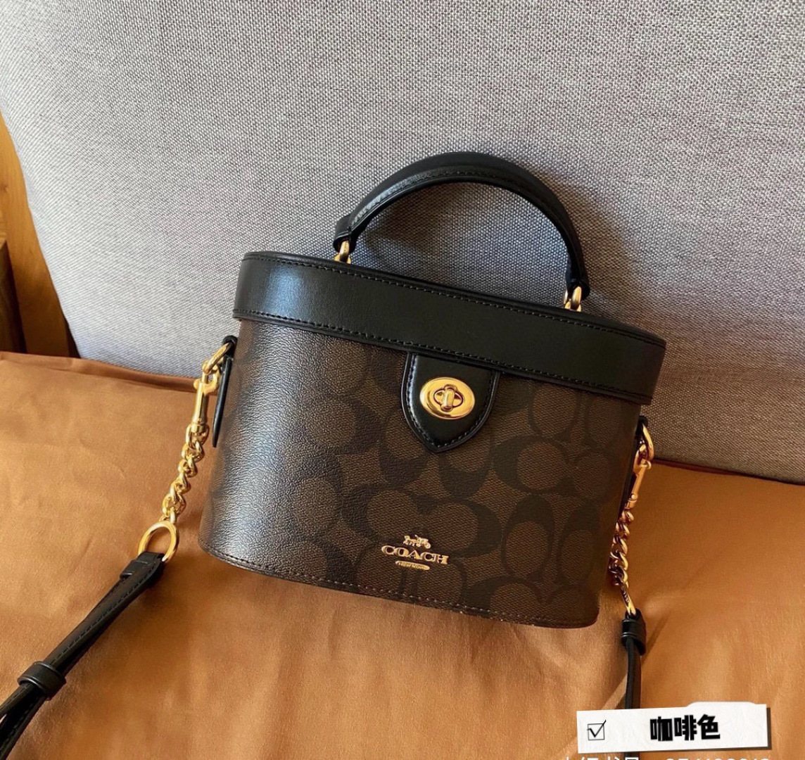 Coach Georgie Monogram Top-Handle Box Bag — front