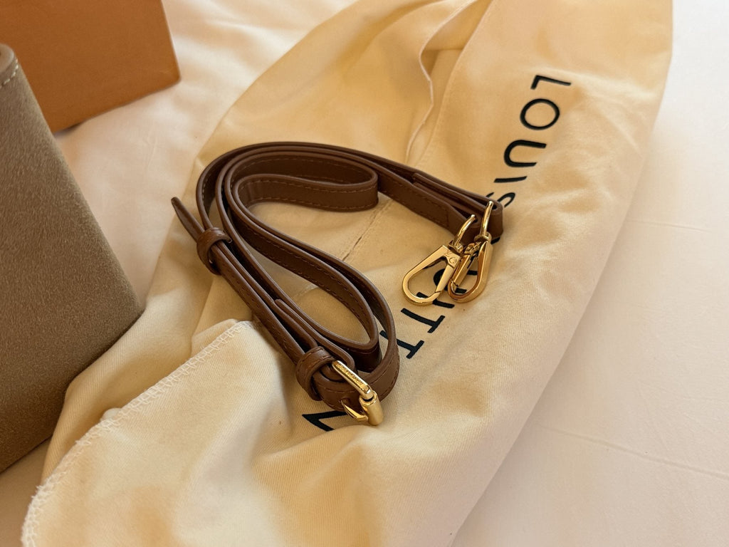 Louis Vuitton Capucines Suede-Textured Top-Handle Bag — detail