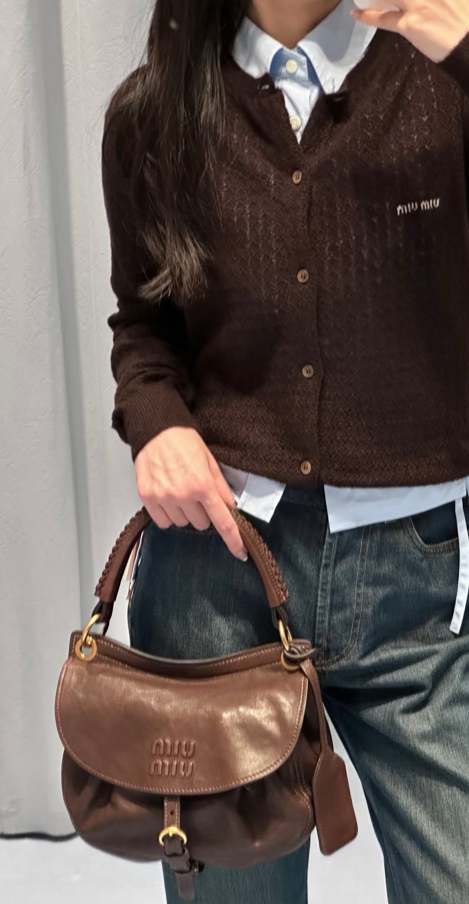 Miu Miu Rendez-Vouz Gathered Saddle Bag — model