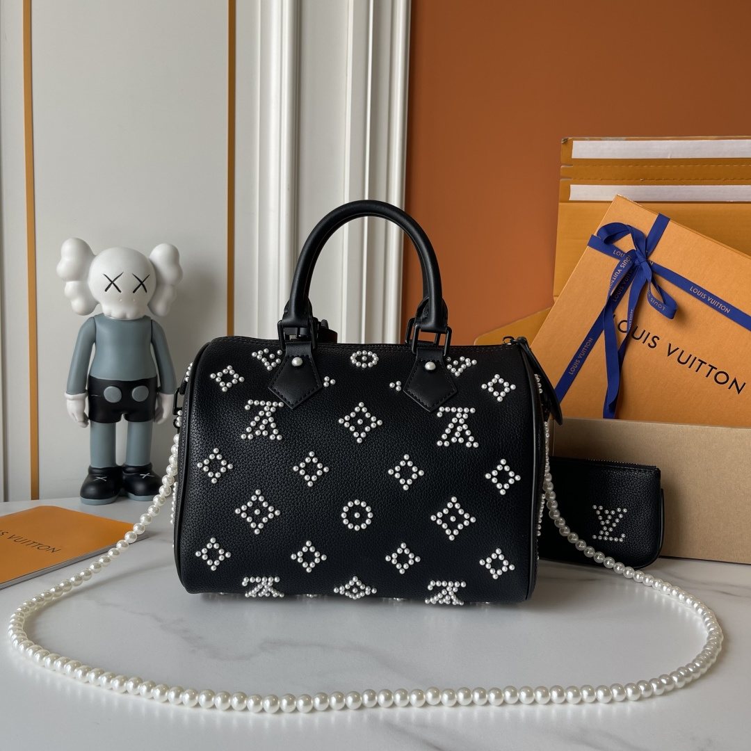 Louis Vuitton Speedy Bandoulière Pearl-Like Motif Satchel — front
