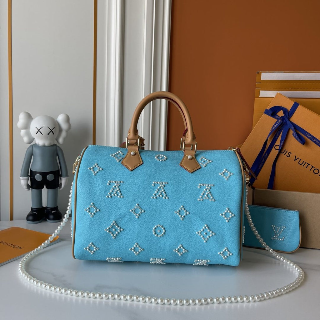 Louis Vuitton Speedy Bandoulière Pearl-Like Motif Satchel — back
