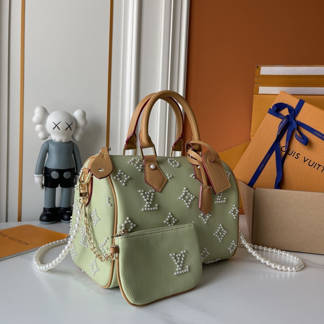 Louis Vuitton Speedy Bandoulière Pearl-Like Motif Satchel — front