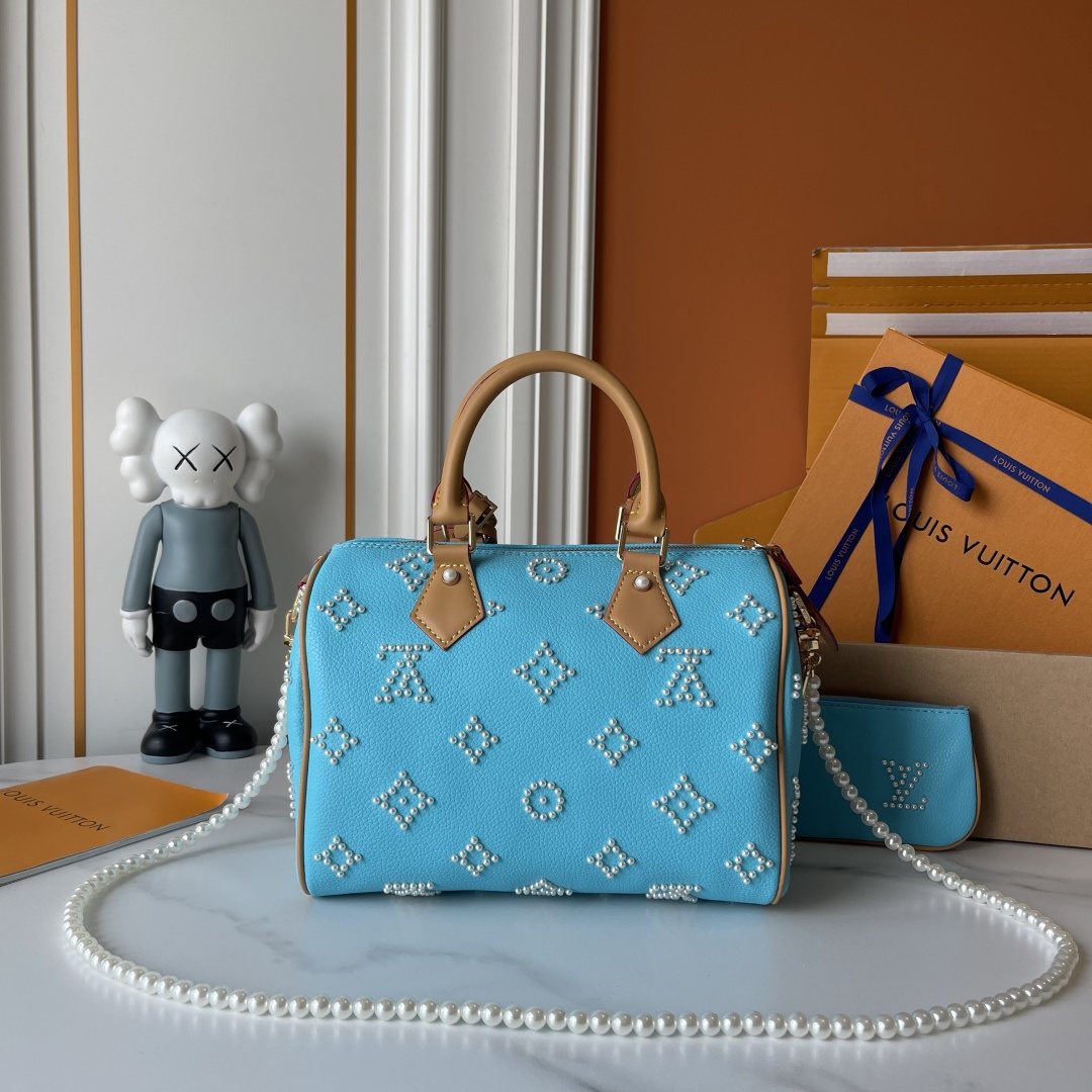 Louis Vuitton Speedy Bandoulière Pearl-Like Motif Satchel — front