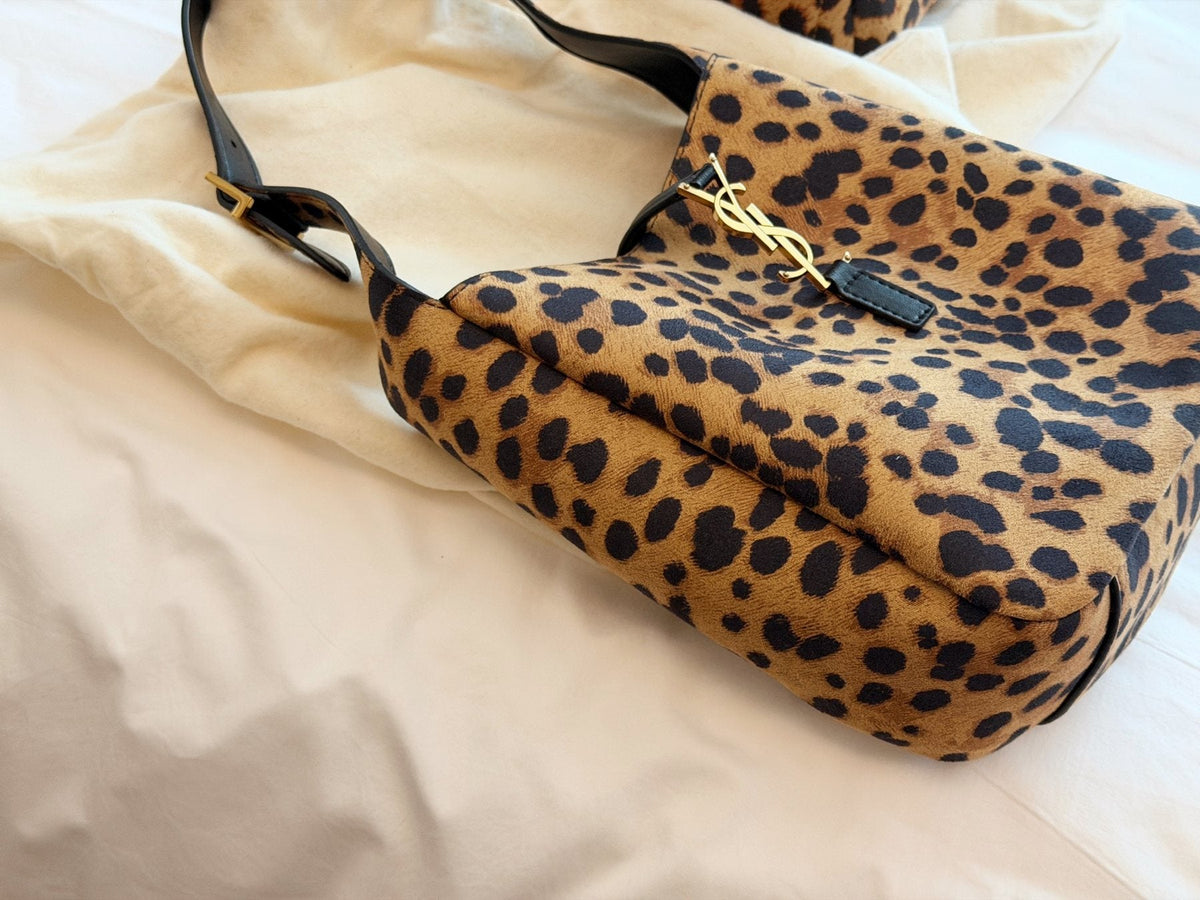 Saint Laurent Soft Hobo Leopard-Print Shoulder Bag — side