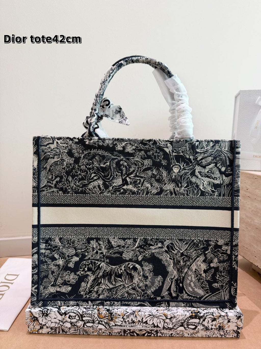 Dior Book Tote Patterned Tote Bag — back
