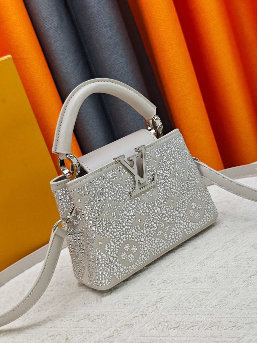 Louis Vuitton Capucines Nano Mirage Crystal Top-Handle Bag — front