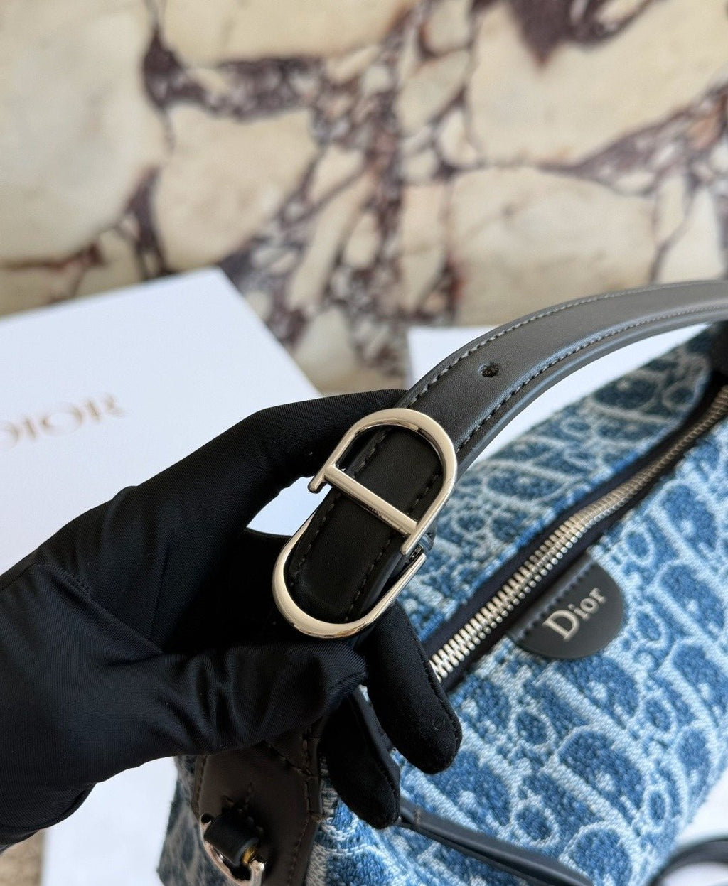 Dior Nomad Oblique Top-Handle Shoulder Bag — detail
