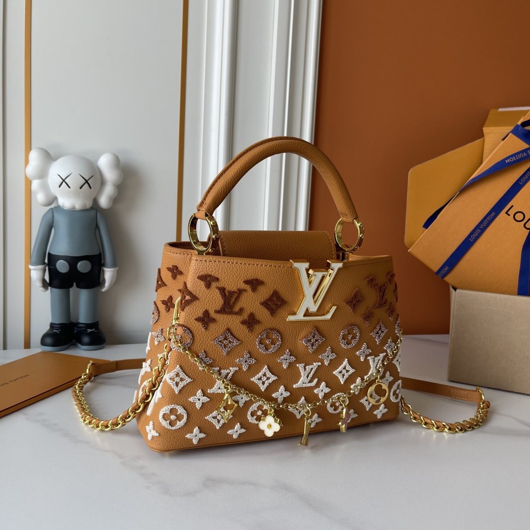 Louis Vuitton Capucines Monogram Charm Top-Handle Bag — front