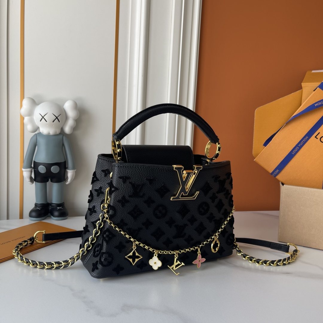 Louis Vuitton Capucines Monogram Charm Top-Handle Bag — front