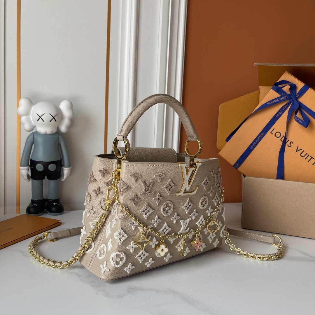 Louis Vuitton Capucines Monogram Charm Top-Handle Bag — front
