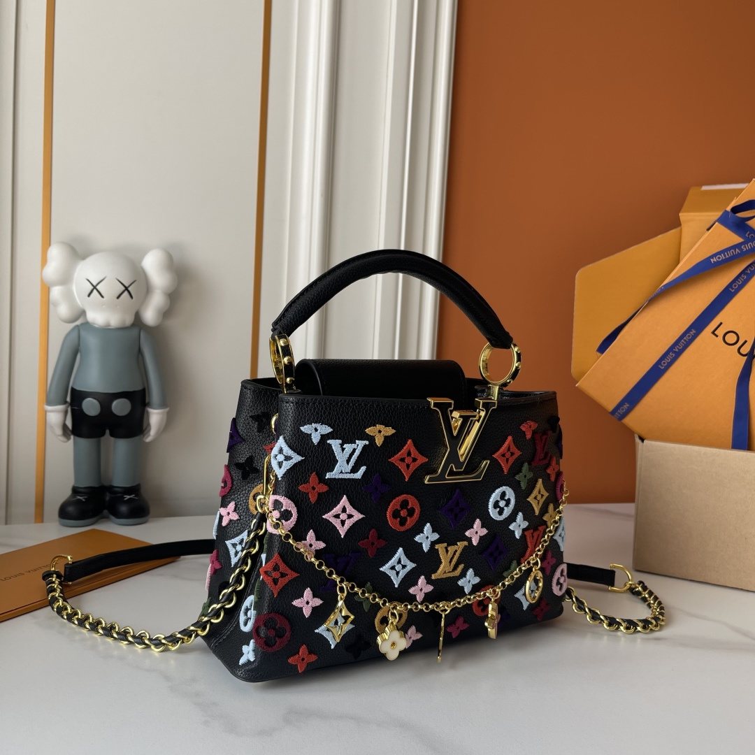 Louis Vuitton Capucines Monogram Charm Top-Handle Bag — front