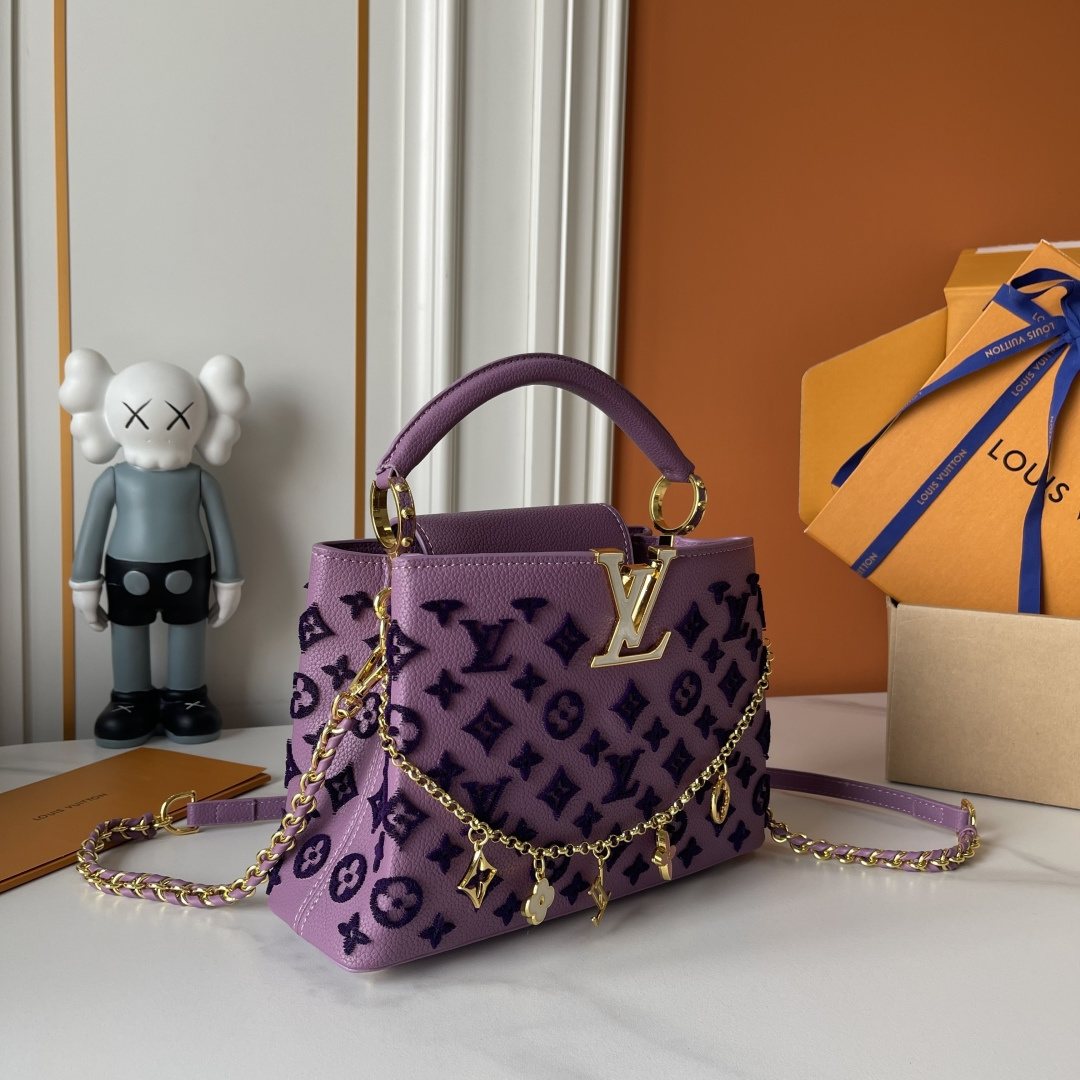 Louis Vuitton Capucines Monogram Charm Top-Handle Bag — front