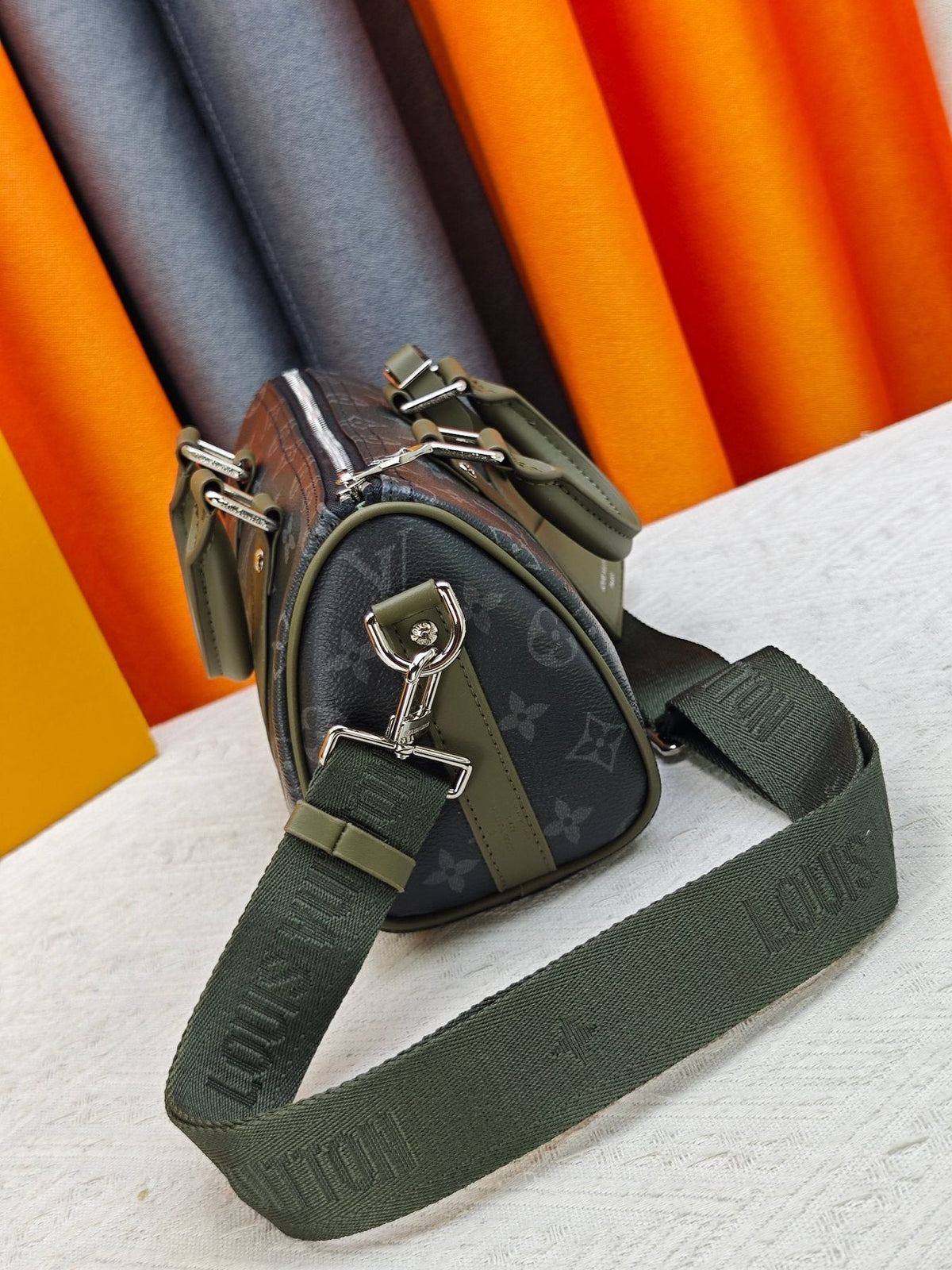 Louis Vuitton Keepall Bandoulière Monogram Duffel Bag — side