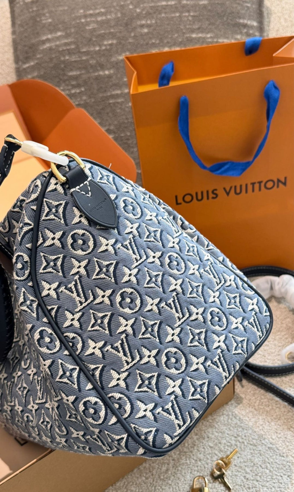Louis Vuitton Speedy Monogram Denim Bag — detail