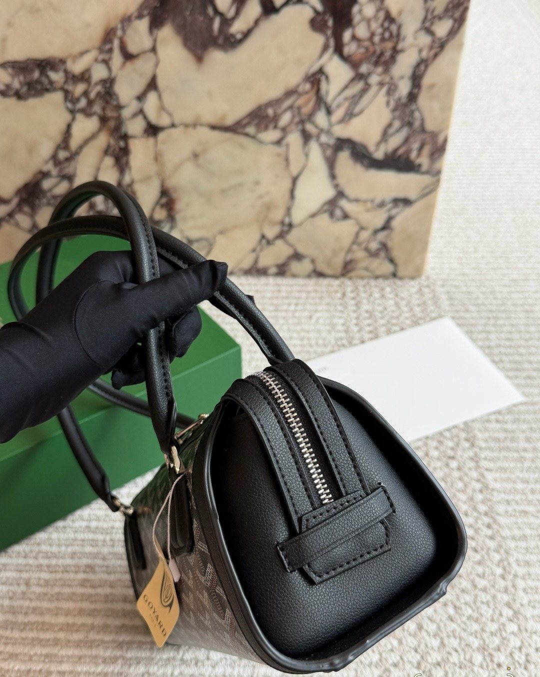 Goyard Patterned Baguette Shoulder Bag — model