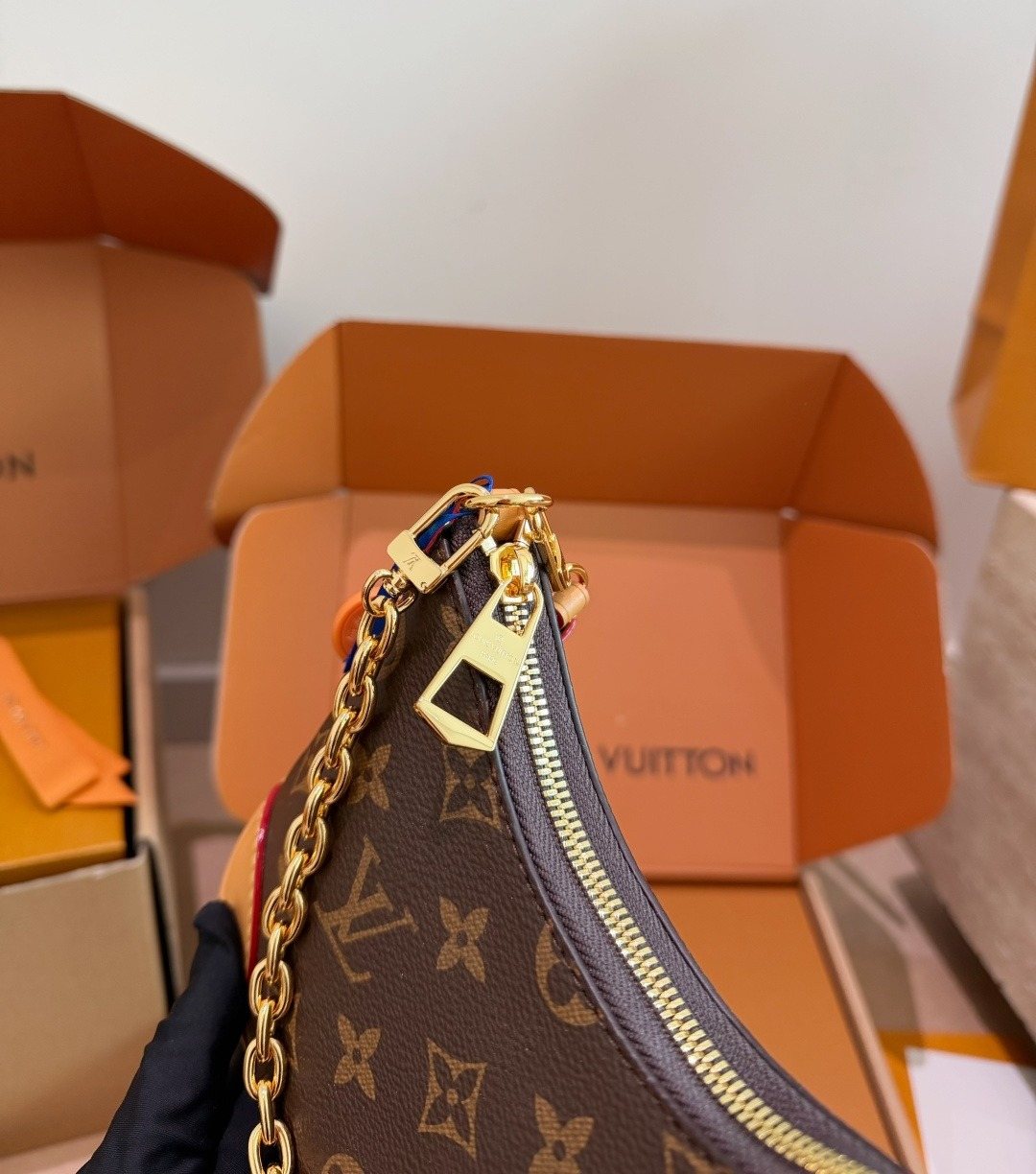 Louis Vuitton Curved Monogram Chain Crossbody Bag — detail
