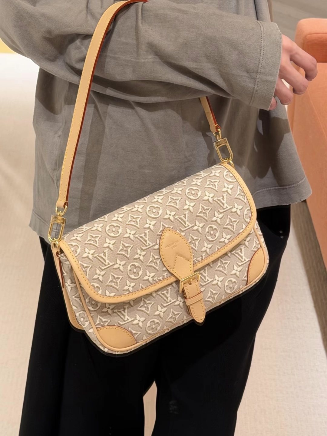 Louis Vuitton Dauphine Monogram Flap Shoulder Bag — model