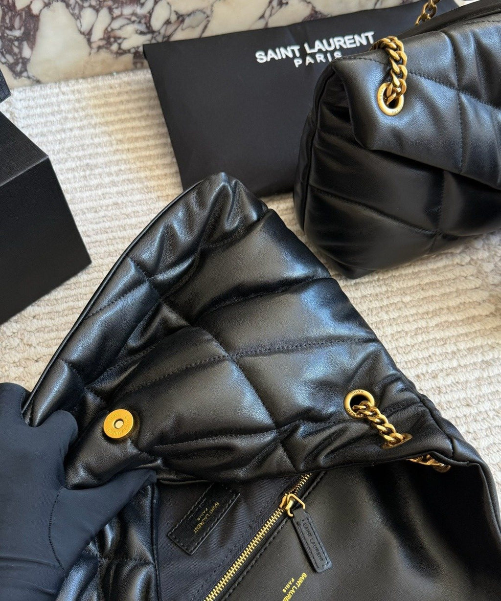 Saint Laurent Loulou Puffer Quilted Shoulder Bag — detail